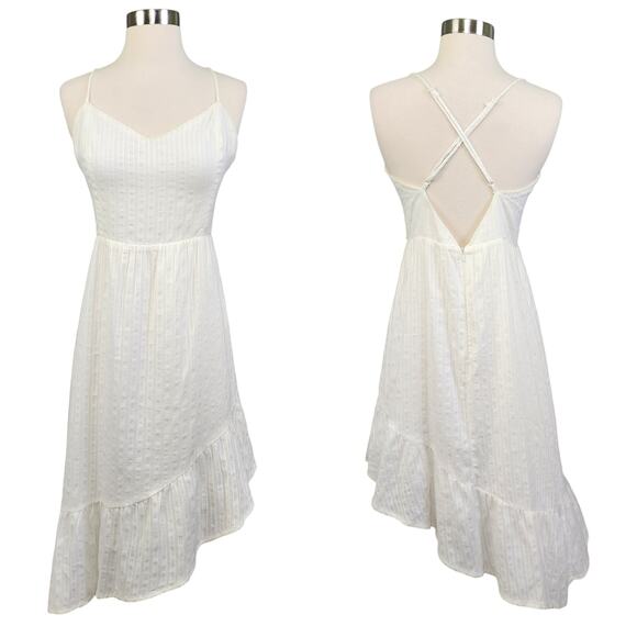 Lost + Wander Dresses & Skirts - Lost + Wander Womens Asymmetrical Midi Dress Size Medium White Boho Bridal Beach